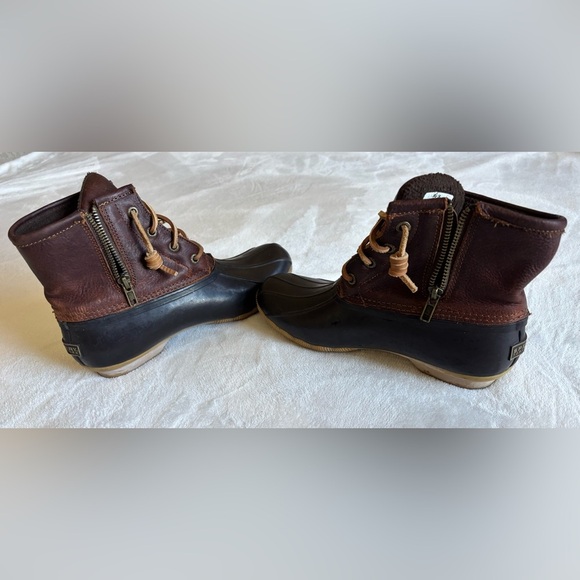 Sperry Saltwater Duck Boots Size 6,5 Brown Waterproof Rubber - Picture 4 of 10
